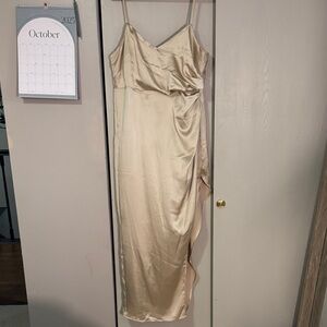 Bridal by Eloquii Elegant Cream Satin Dress | 16